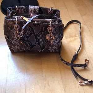 Unused Michael Kors glossy embossed shoulder bag
